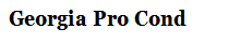 Georgia Pro Cond